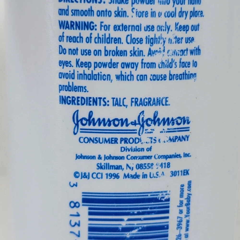 Johnson's Baby Powder Unisex 4oz White Vintage Nostalgic 1996 Prop